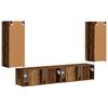 vidaXL TV Wandkast Set Wandgemonteerd 4 pcs Oudhout Bewerkt hout