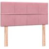 vidaXL Boxspring met matras fluweel roze 90x220 cm