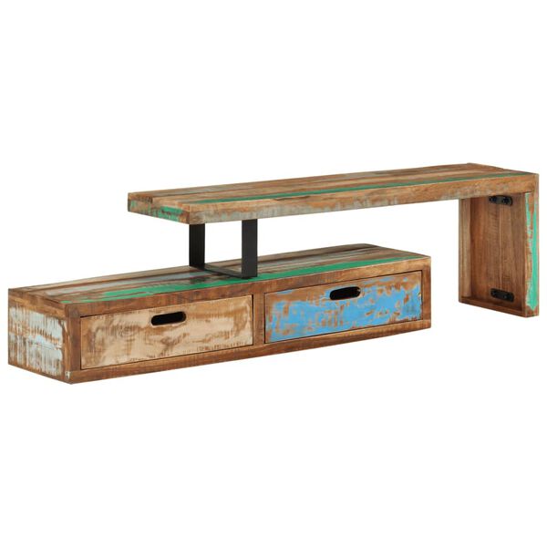 vidaXL Tv-meubel (118-200) x 30 x 40 cm massief hout gerecycled