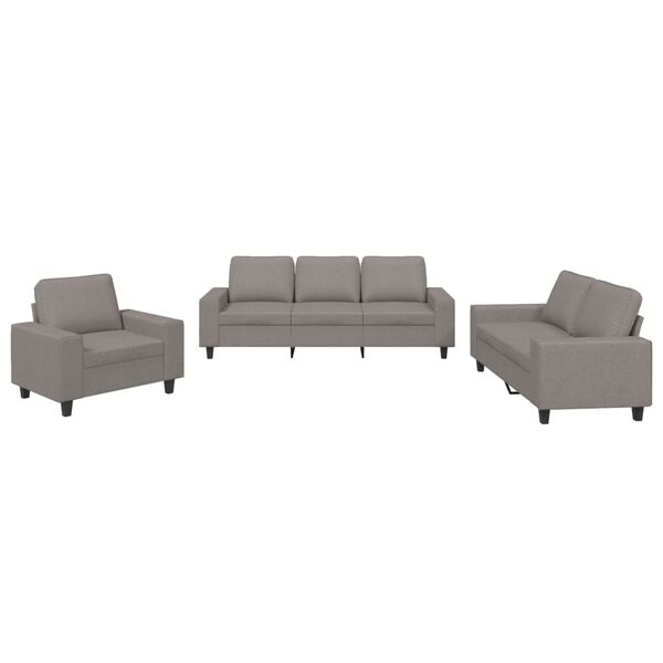 vidaXL 3-delige Loungeset stof taupe
