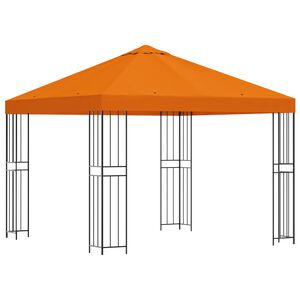 vidaXL Prieel 3 x 3 m Oranje Polyester en staal 190 gsm