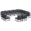 vidaXL Tuinbankenset 12 st Zwart Aluminium