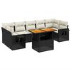 vidaXL 8-delige Loungeset met kussens poly rattan zwart