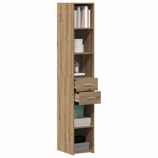 vidaXL Boekenkast met lade Artisan Eiken 30 x 42.4 x 185.2 cm