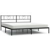 vidaXL Bedframe met hoofdbord metaal zwart 200x200 cm