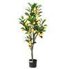 vidaXL Kunstcitroenboom 136 blaadjes 120 cm groen