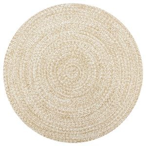 vidaXL Vloerkleed handgemaakt 90 cm jute wit en naturel