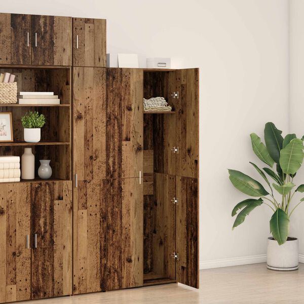 vidaXL Highboard Oud hout 70 x 42,5 x 185 cm Bewerkt hout