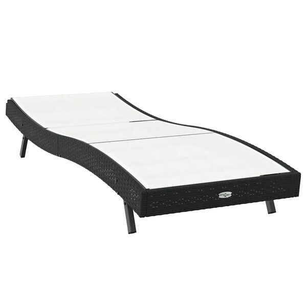 vidaXL Ligstoel Zwart en Wit 197 x 70 x 82 cm poly rattan