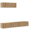 vidaXL 3-delig Tv-meubelset wandmontage bewerkt hout artisanaal eiken