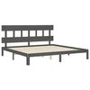 vidaXL Bedframe met hoofdbord massief hout grijs 200x200 cm