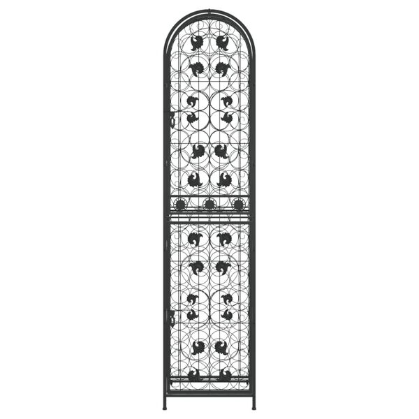 vidaXL Wijnrek voor 73 flessen 45x36x200 cm smeedijzer zwart