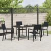 vidaXL Tuin eettafelset 5 pcs Zwart Gepoedercoat staal