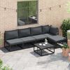 vidaXL Tuin Sofa Set met kussen 6 pcs Zwart Aluminium