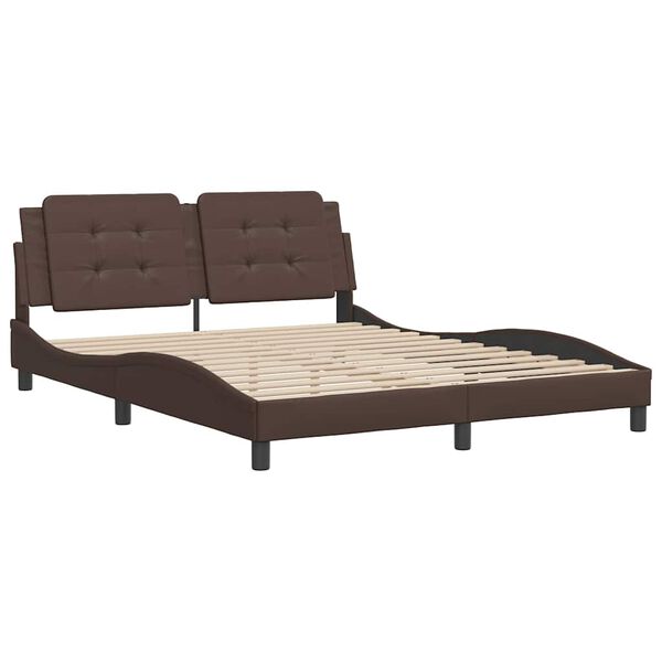 vidaXL Bedframe zonder matras "Zadar" kunstleer bruin 160x200 cm