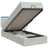 vidaXL Ottoman Bed met Matrassen en LED Lichtgrijs 80 x 200 cm fluweel