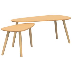 vidaXL 2-delige Salontafelset massief grenenhout bruin