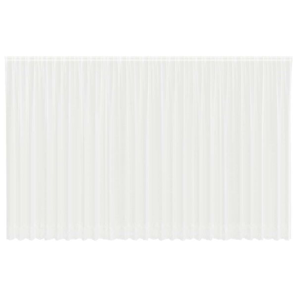 vidaXL Kantgordijn met gordijnen Bloemen Wit 300 x 750 cm Polyester