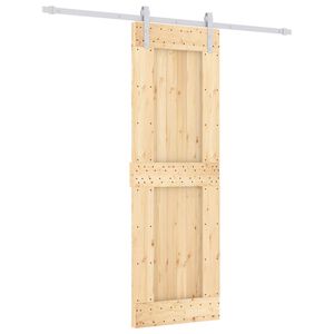 vidaXL Schuifdeur Natuurlijk en Wit 70 x 210 cm Massief Grenenhout