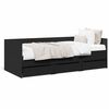 vidaXL Slaapbank met lades zonder matras 75x190 cm zwart