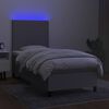 vidaXL Boxspring met matras en LED stof lichtgrijs 80x200 cm