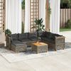 vidaXL 8-delige Loungeset met kussens poly rattan grijs