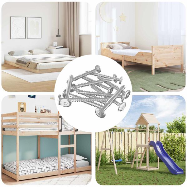 vidaXL Houten Schroeven 1350 pcs Zilver Staal