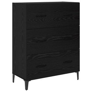 vidaXL Dressoir Zwart Eiken 69,5 x 34 x 90 cm Gemonteerd hout en ijzer