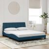 vidaXL Bedframe met LED zonder matras "Hanko" fluweel blauw 160x200 cm