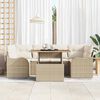 vidaXL Tuin Sofa Set met opslag 7 pcs Beige Poly riet