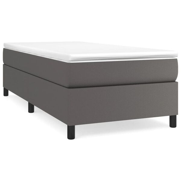 vidaXL Boxspring bed kunstleer grijs 80x200 cm
