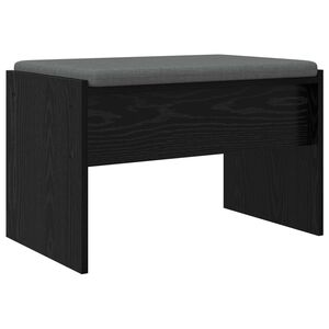 vidaXL Halbank met kussen Zwart Eiken 63 x 38 x 40 cm