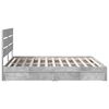 vidaXL Opslag bed met hoofdeinde Beton Grijs 200 x 200 cm Bewerkt hout