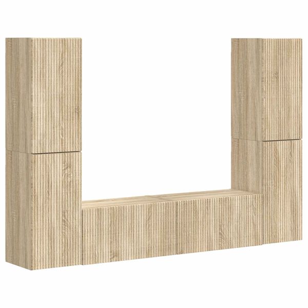 vidaXL Tv-meubelset 6 pcs Sonoma Eiken Bewerkt hout