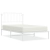 vidaXL Bedframe met hoofdbord metaal wit 107x203 cm