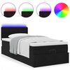 vidaXL Bed poef met matras en LED's 80x200 cm fluweel zwart