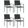 vidaXL Tuinstoelen 4 st 54x62,5x89 cm poly rattan zwart