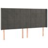 vidaXL Hoofdbord met randen 203x16x118/128 cm fluweel donkergrijs