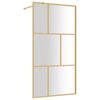 vidaXL Inloopdouchewand transparant 115x195 cm ESG-glas goudkleurig