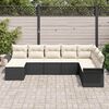 vidaXL Tuin Sofa Set met kussen met opslag 8 pcs Zwart Poly riet