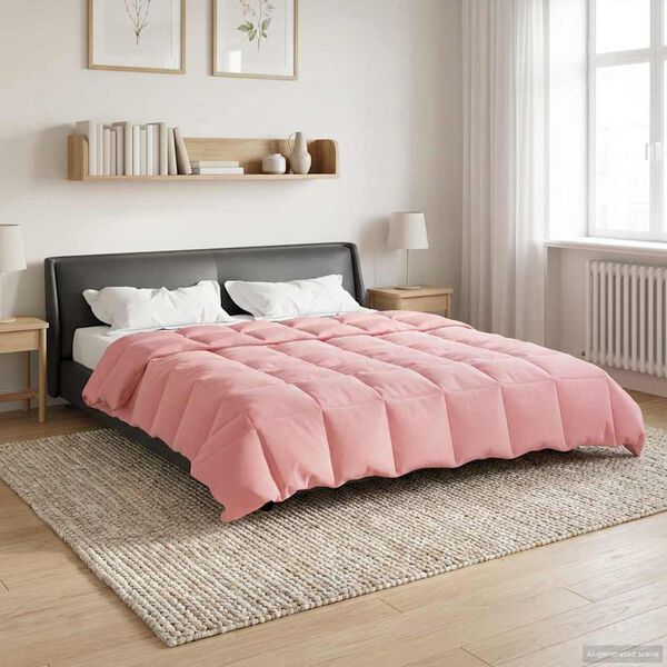 vidaXL Zomer Dekbed Gekwilt Roze 220 x 240 cm Microfiber
