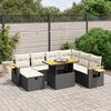 vidaXL 8-delige Loungeset met kussens poly rattan zwart