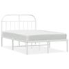 vidaXL Bedframe met hoofdbord metaal wit 135x190 cm