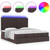 vidaXL Ottoman bed met matrassen en LED's 180x200cm stof donkerbruin