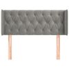 vidaXL Hoofdbord met randen 93x16x78/88 cm fluweel lichtgrijs