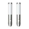 vidaXL Buitenlamp RVS Enego met sensor (2 stuks)