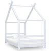 vidaXL Kinderbedframe massief grenenhout wit 80x160 cm