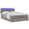 vidaXL Bed poef met matras en LED's 140x200 cm stof taupe