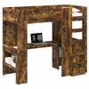 vidaXL Loft Bedframe met Bureau Gerookt eiken 90 x 200 cm Bewerkt hout