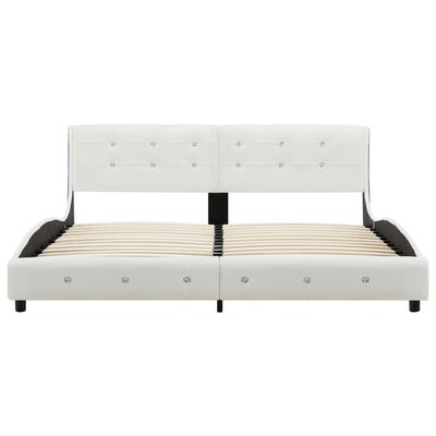 vidaXL Bed met traagschuim matras kunstleer wit 180x200 cm